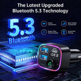 Syncwire-Bluetooth-5.3-FM-Transmitter-Car-Adapter-48W-HIFI-Deep-Bass-Colorful-LED-Light