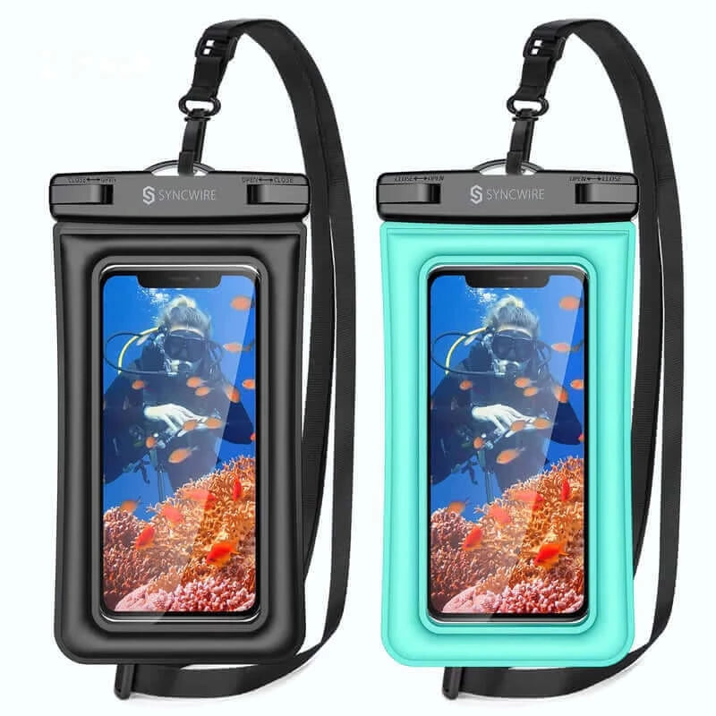 IPX8-Floatable-Waterproof-Phone-Pouch-Underwater-Dry Bag-Black-Green